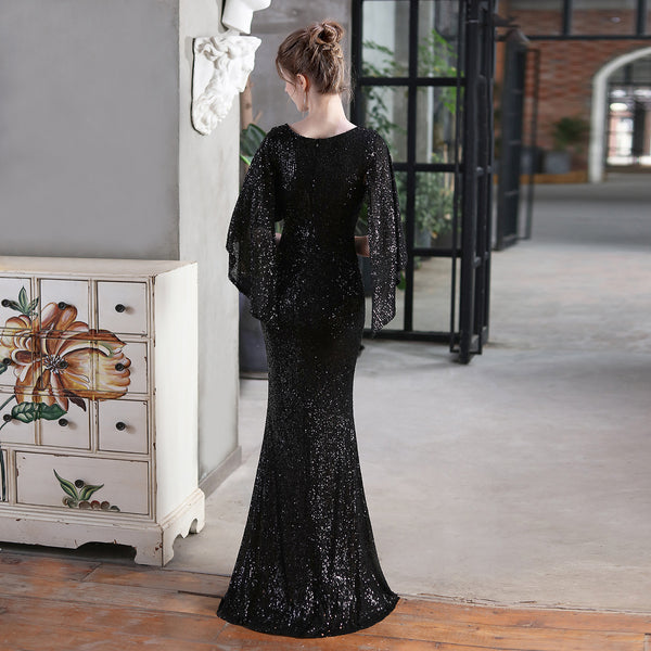 Angel Wing Sequin Mermaid Gown for Summer Galas