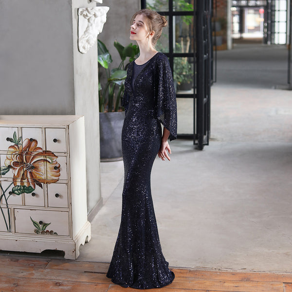 Angel Wing Sequin Mermaid Gown for Summer Galas