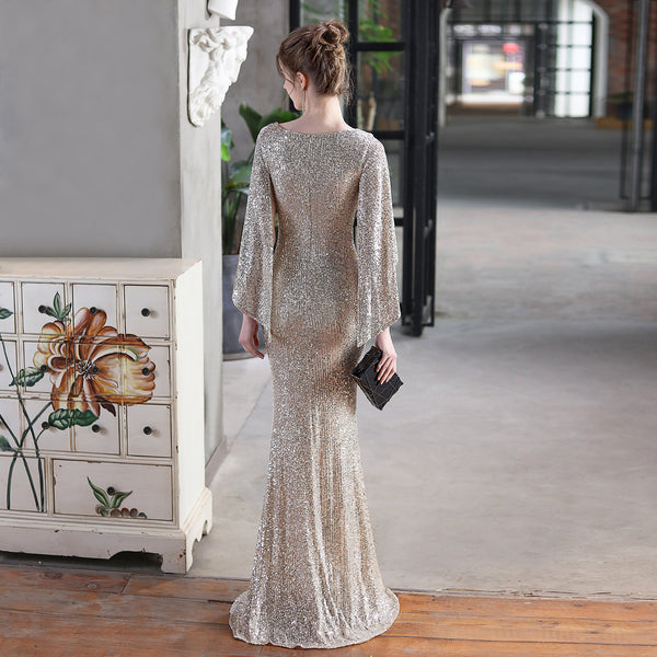 Angel Wing Sequin Mermaid Gown for Summer Galas