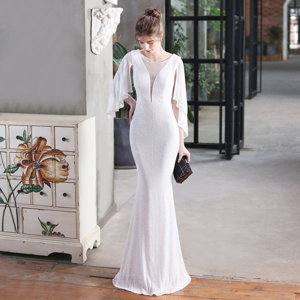 Angel Wing Sequin Mermaid Gown for Summer Galas