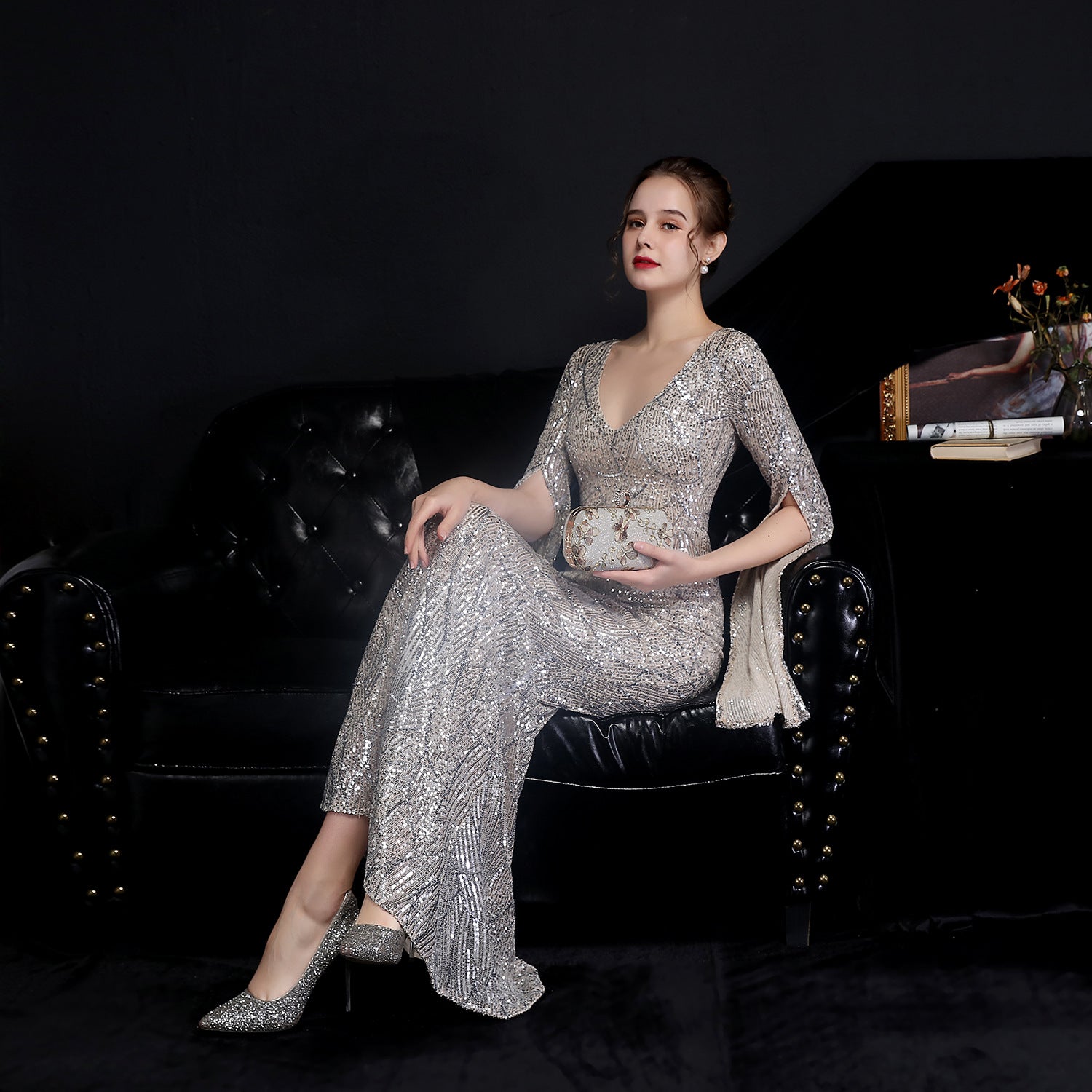 Elegantní flitrové mořská panna šaty na bankety a večírky