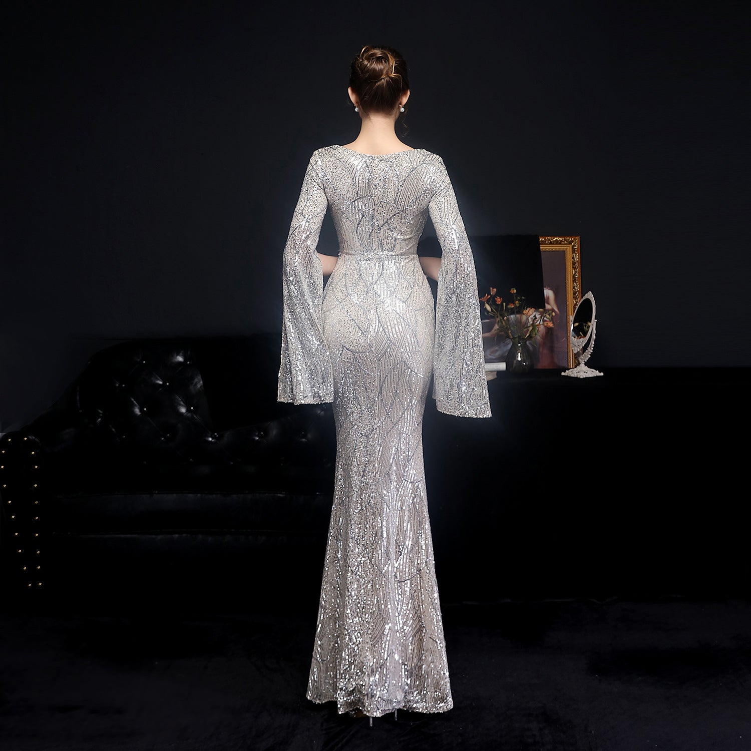 Elegantní flitrové mořská panna šaty na bankety a večírky