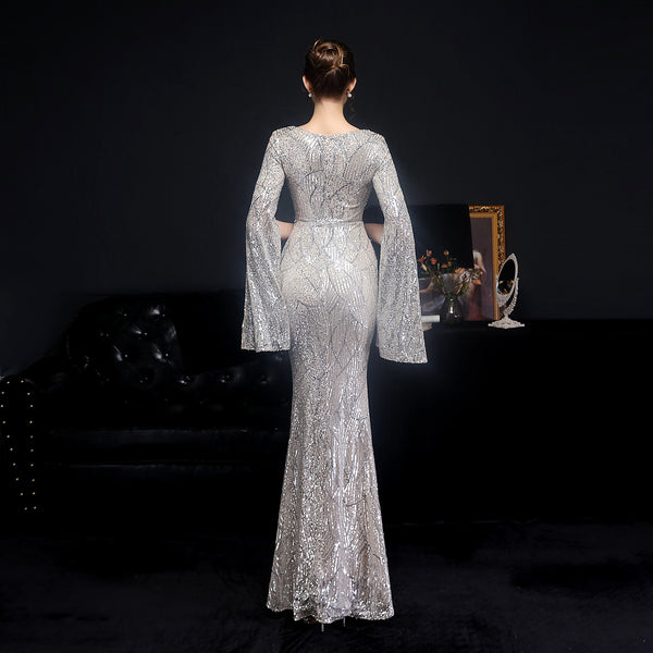 Elegant Sequin Mermaid Gown for Banquets & Parties