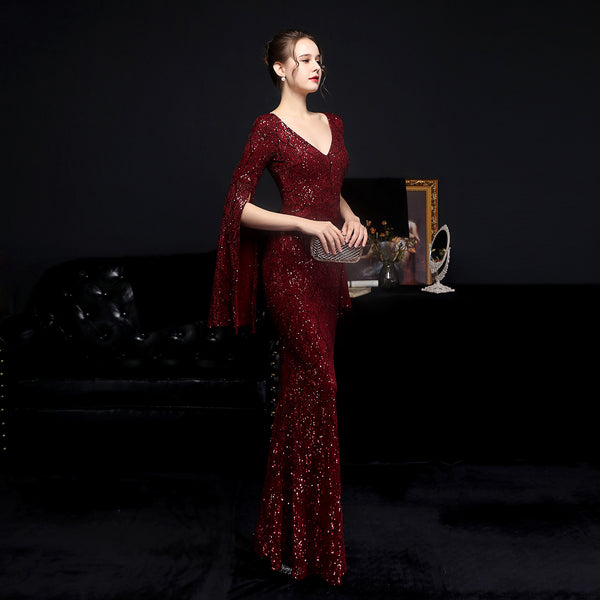 Elegant Sequin Mermaid Gown for Banquets & Parties