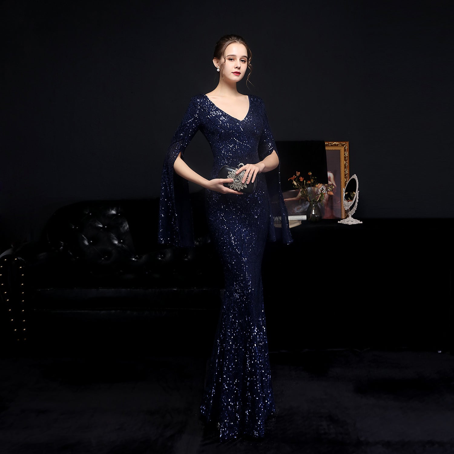 Elegantní flitrové mořská panna šaty na bankety a večírky