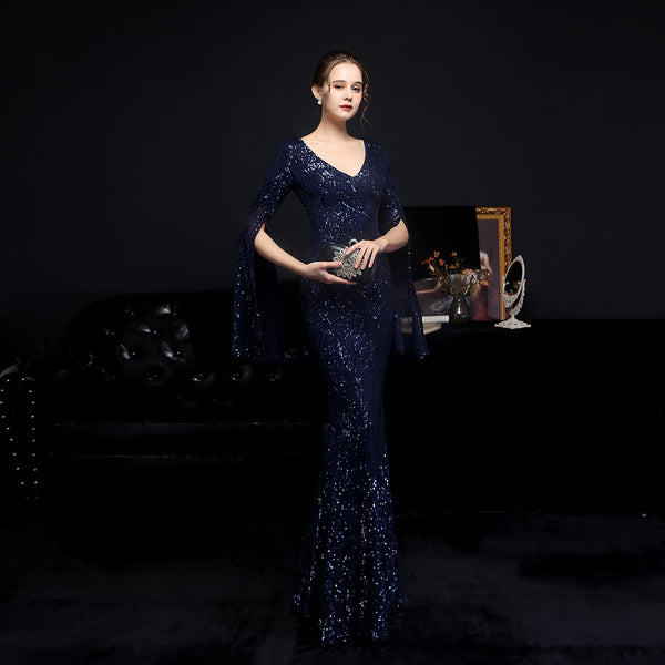 Elegant Sequin Mermaid Gown for Banquets & Parties