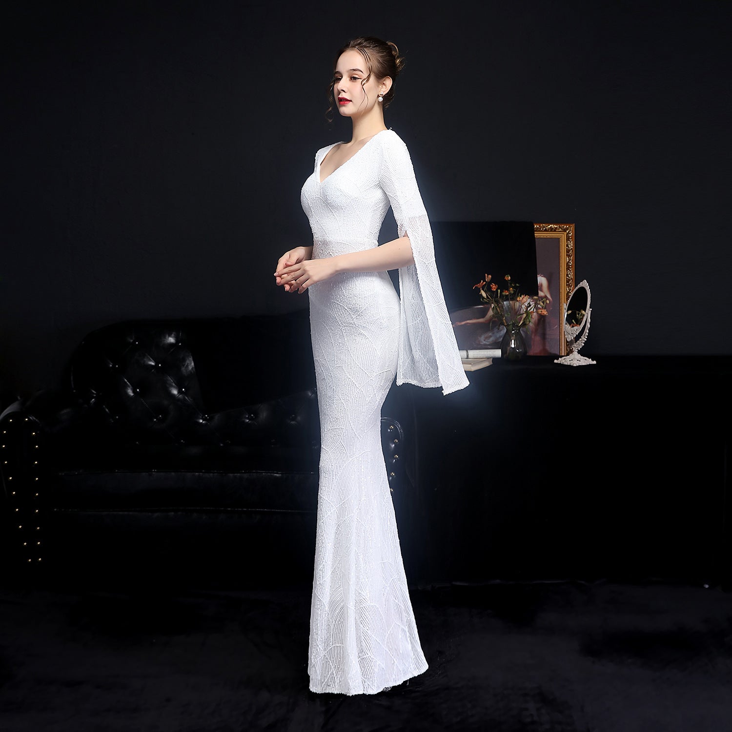 Elegantní flitrové mořská panna šaty na bankety a večírky