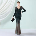 2022 Gradient Sequin Long-Sleeve Gown for Weddings