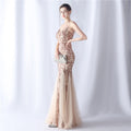 2024 High-End Gown with Floral Sequins & Beadwork