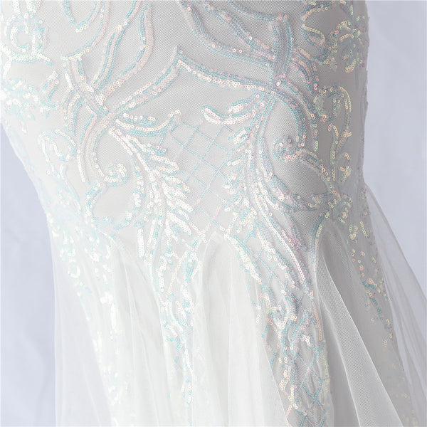 2024 High-End Gown with Floral Sequins & Beadwork