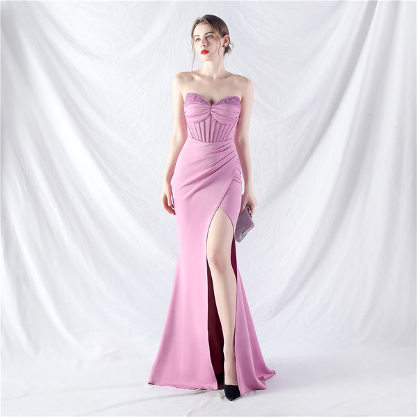 Structured Corset Gown with Heavy Beadwork