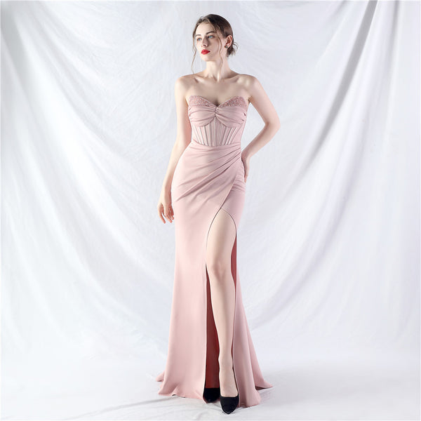 Structured Corset Gown with Heavy Beadwork