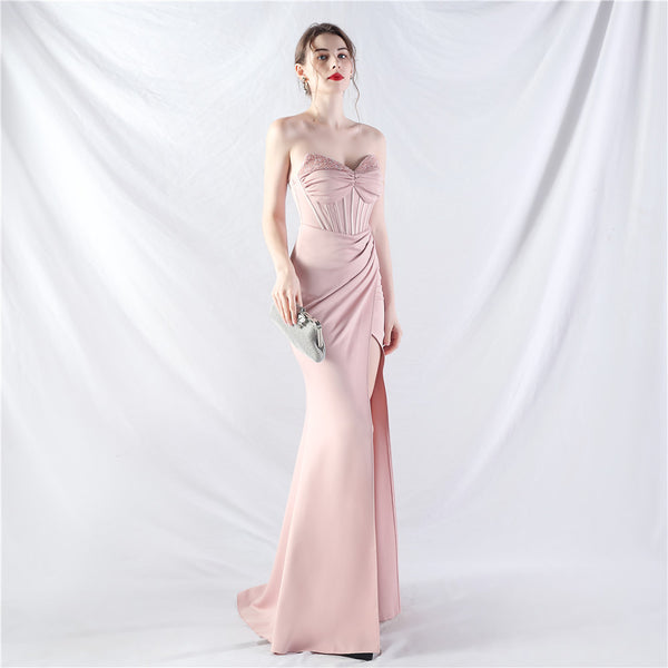 Structured Corset Gown with Heavy Beadwork