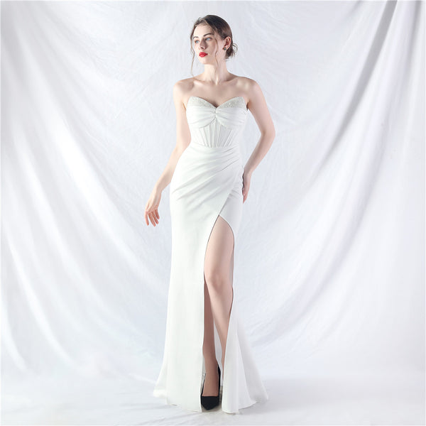 Structured Corset Gown with Heavy Beadwork