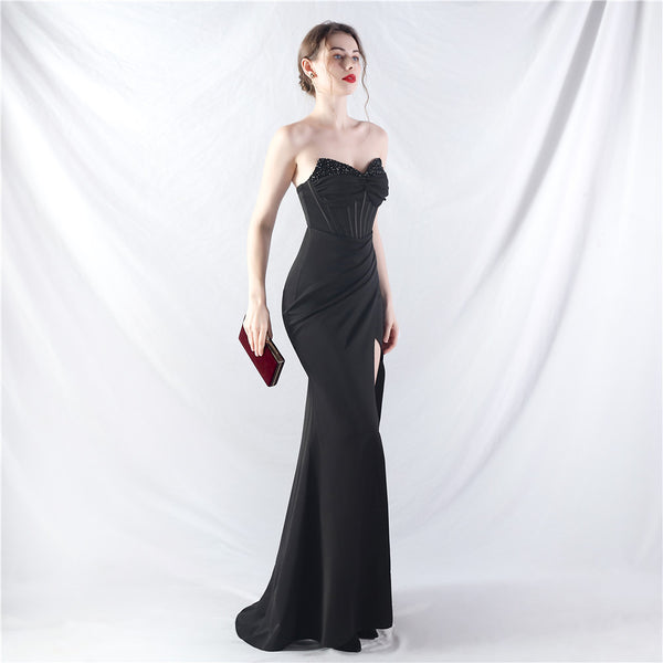 Structured Corset Gown with Heavy Beadwork