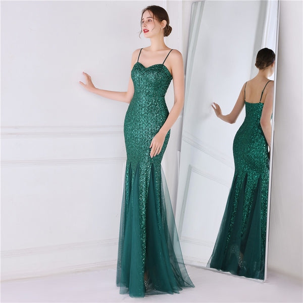 Long Bridal Mermaid Gown with Slit for Wedding Banquets