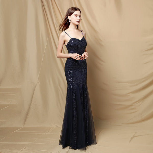 Long Bridal Mermaid Gown with Slit for Wedding Banquets