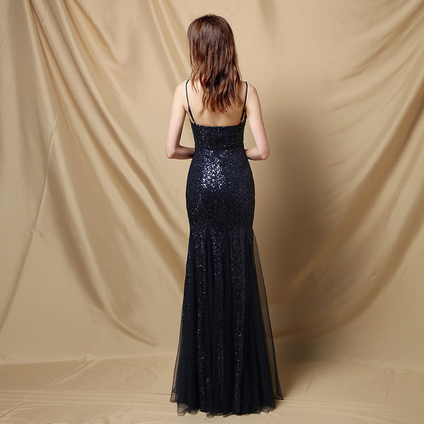 Long Bridal Mermaid Gown with Slit for Wedding Banquets