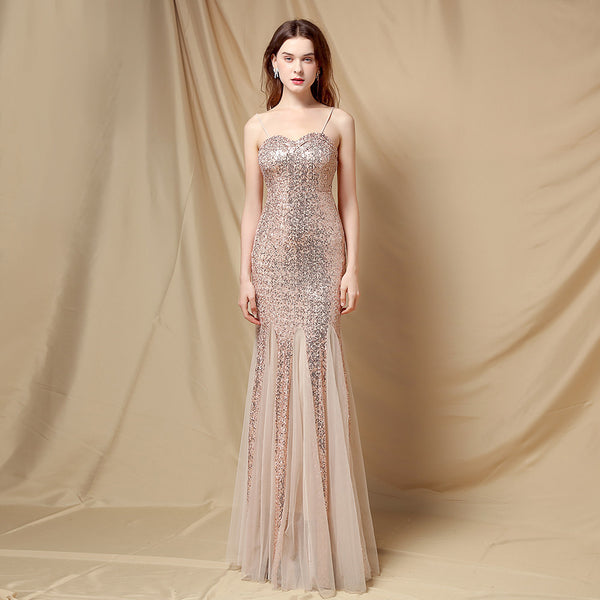 Long Bridal Mermaid Gown with Slit for Wedding Banquets