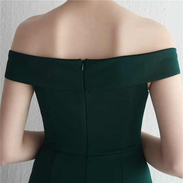 Elegant off-the-Shoulder Satin Mermaid Gown