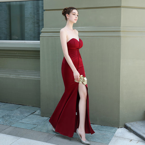 Strapless Mermaid Bridal Gown for Wedding Banquets