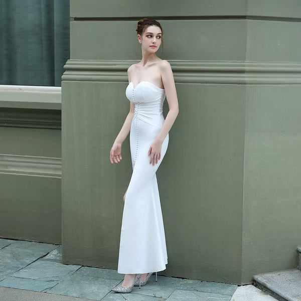 Strapless Mermaid Bridal Gown for Wedding Banquets