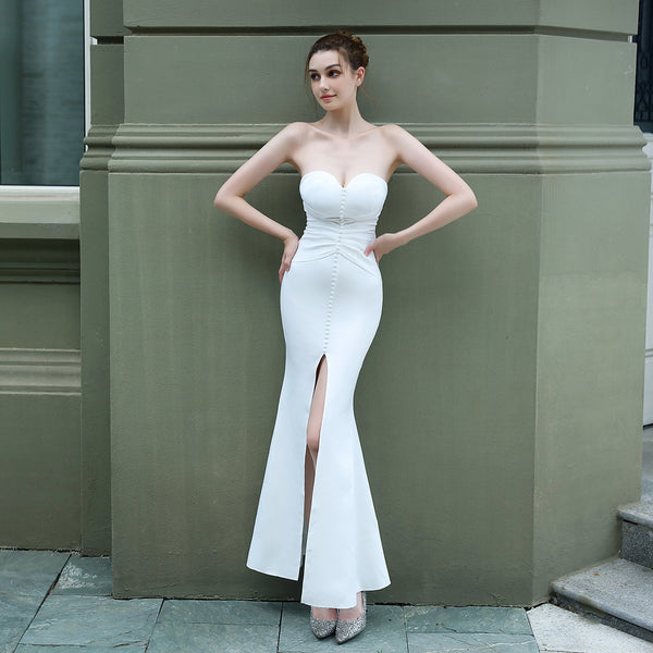 Strapless Mermaid Bridal Gown for Wedding Banquets