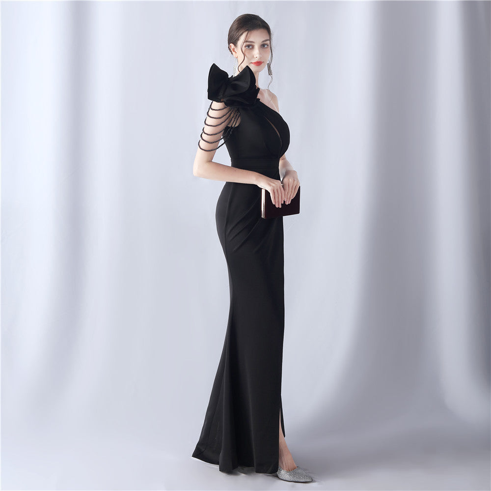 2024 High-End Evening Gown with Floral Appliqu¨¦ & Beading