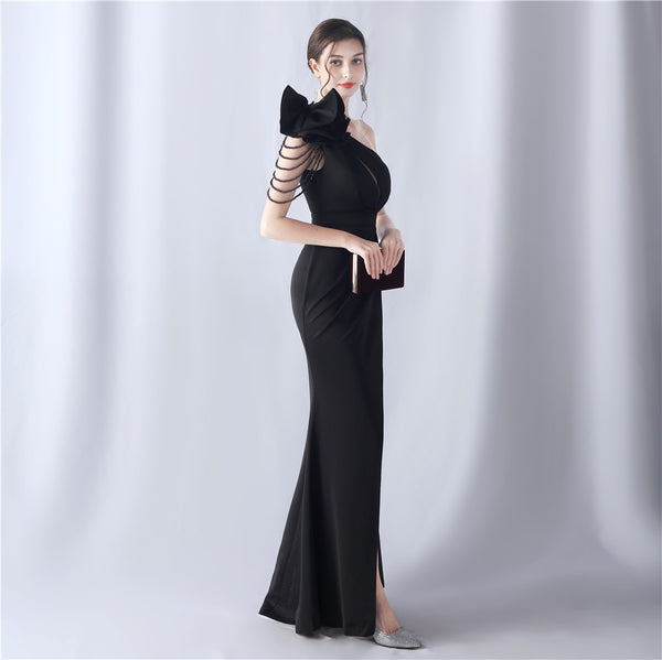 2024 High-End Evening Gown with Floral Appliqu¨¦ & Beading