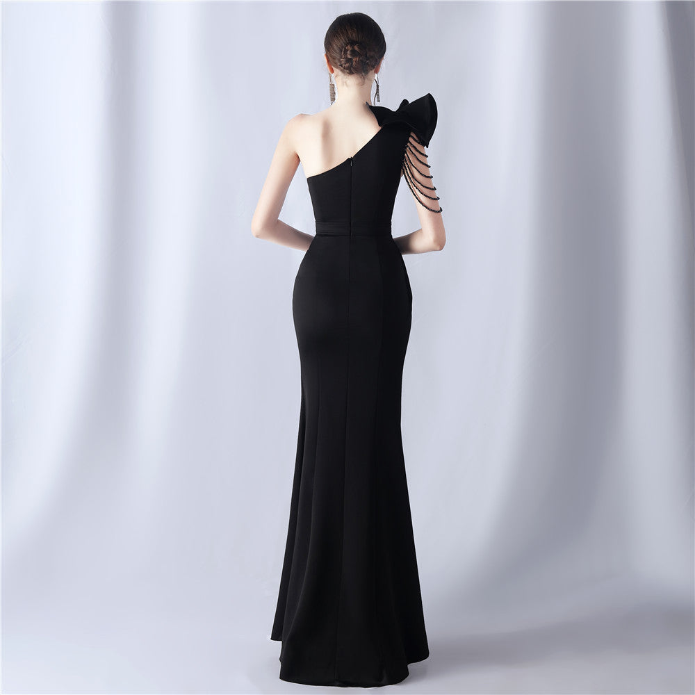 2024 High-End Evening Gown with Floral Appliqu¨¦ & Beading
