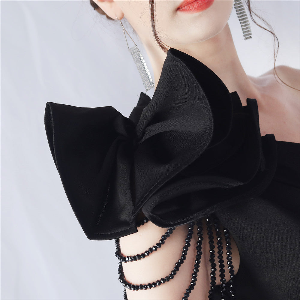 2024 High-End Evening Gown with Floral Appliqu¨¦ & Beading