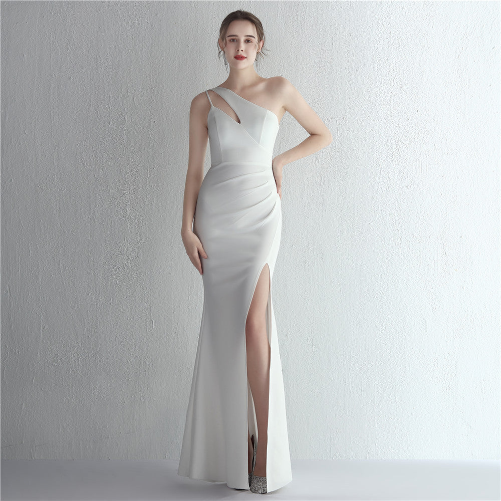 Elegant One-Shoulder Satin Mermaid Gown for Formal Events