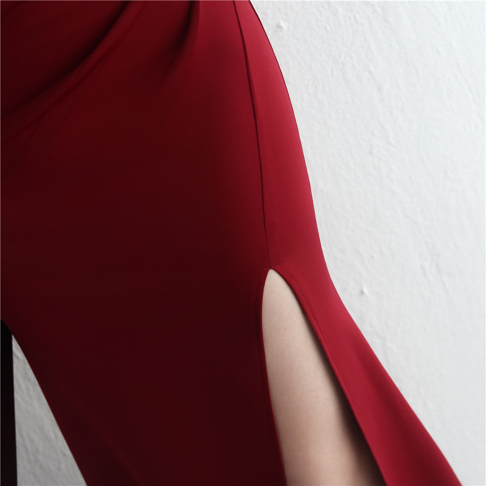 Elegant One-Shoulder Satin Mermaid Gown for Formal Events