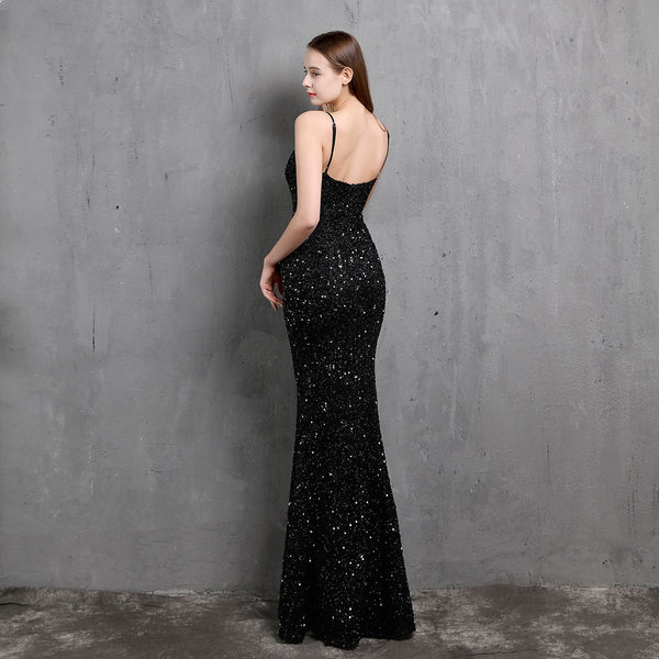 Spaghetti Straps Sequin Mermaid Gown for Parties & Weddings
