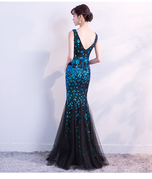Elegant V-neck Sleeveless Mermaid Evening Gown for Galas