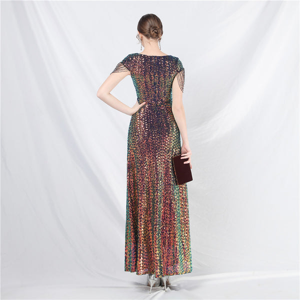 Embellished A-Line Gown with Sequins