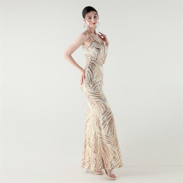 2025 Backless Sequin Mermaid Gown for Red Carpet & Galas