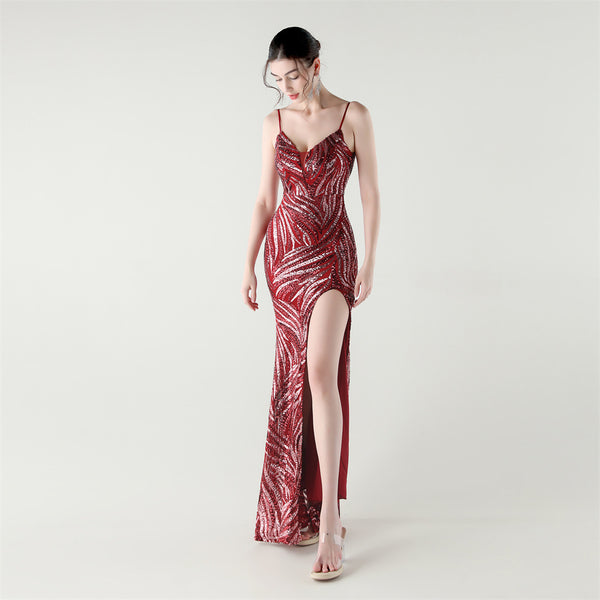 2025 Backless Sequin Mermaid Gown for Red Carpet & Galas
