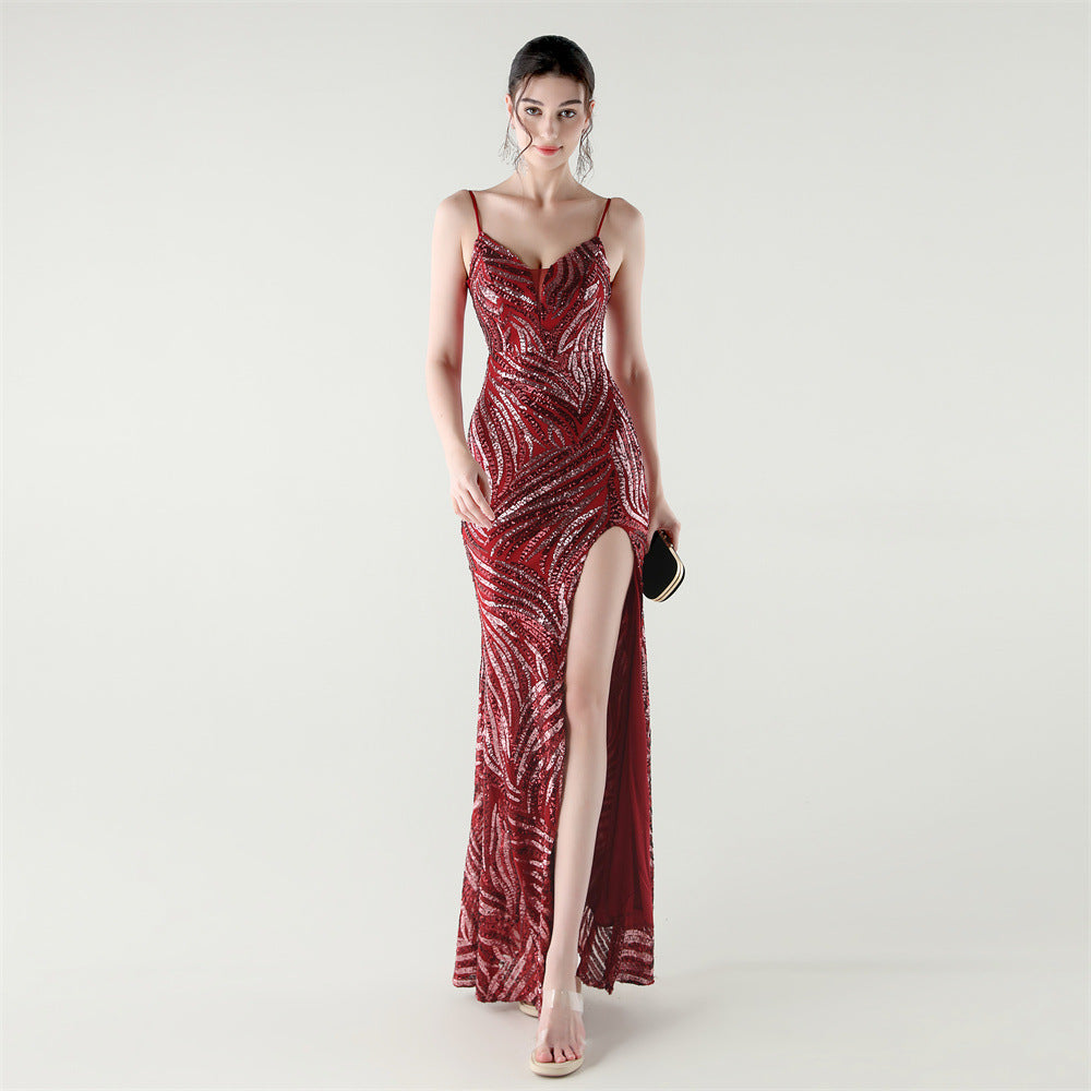 2025 Backless Sequin Mermaid Gown for Red Carpet & Galas