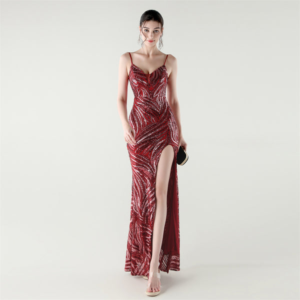 2025 Backless Sequin Mermaid Gown for Red Carpet & Galas