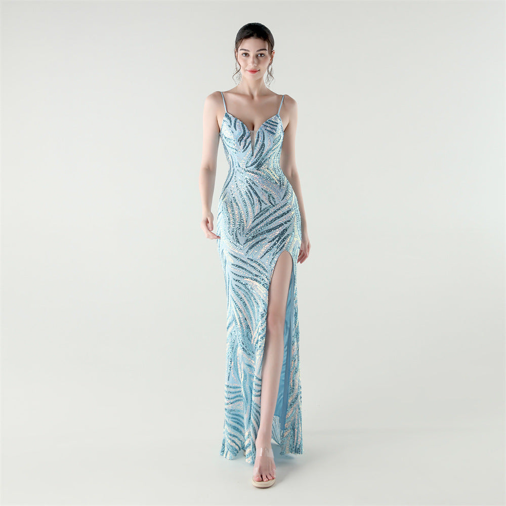 2025 Backless Sequin Mermaid Gown for Red Carpet & Galas