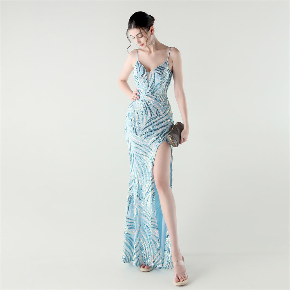 2025 Backless Sequin Mermaid Gown for Red Carpet & Galas