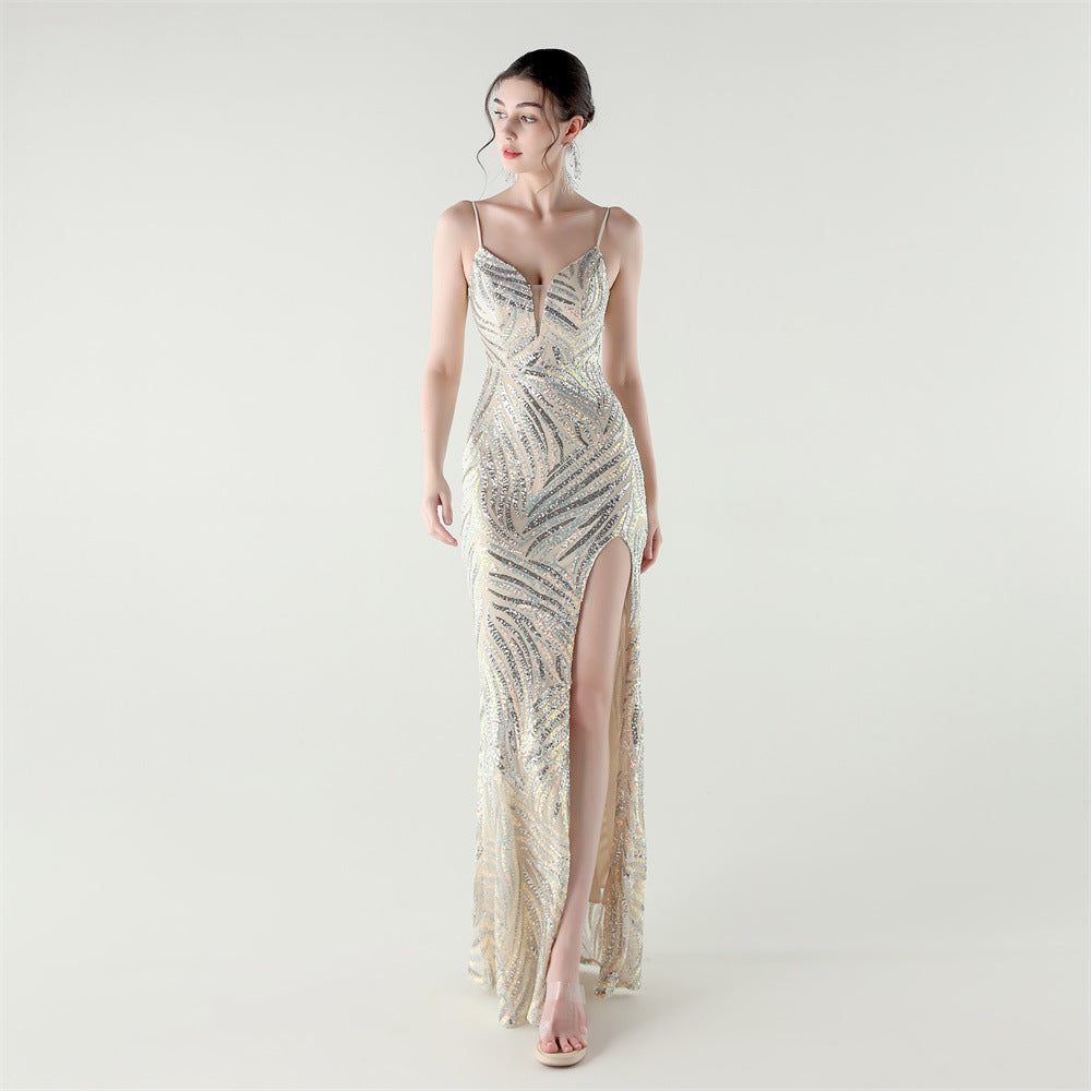 2025 Backless Sequin Mermaid Gown for Red Carpet & Galas