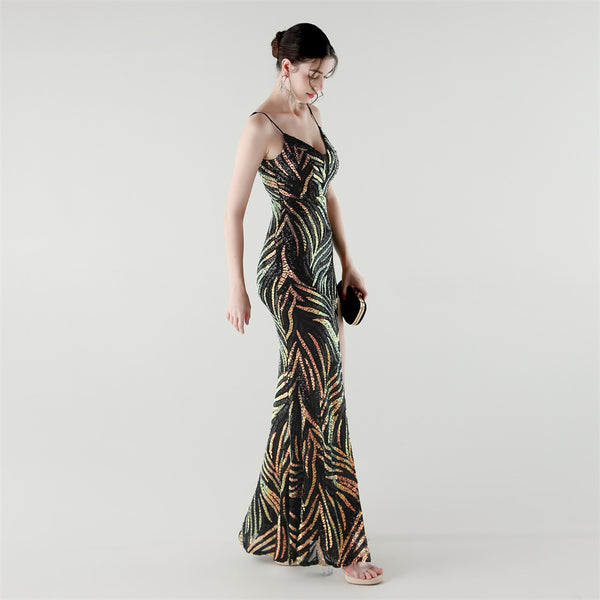 2025 Backless Sequin Mermaid Gown for Red Carpet & Galas