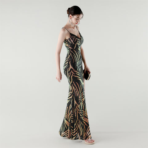 2025 Backless Sequin Mermaid Gown for Red Carpet & Galas