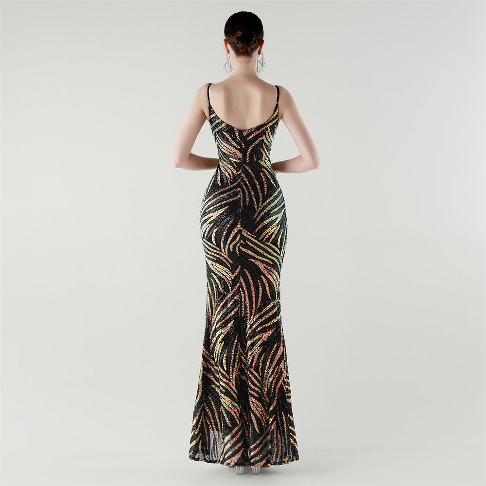 2025 Backless Sequin Mermaid Gown for Red Carpet & Galas