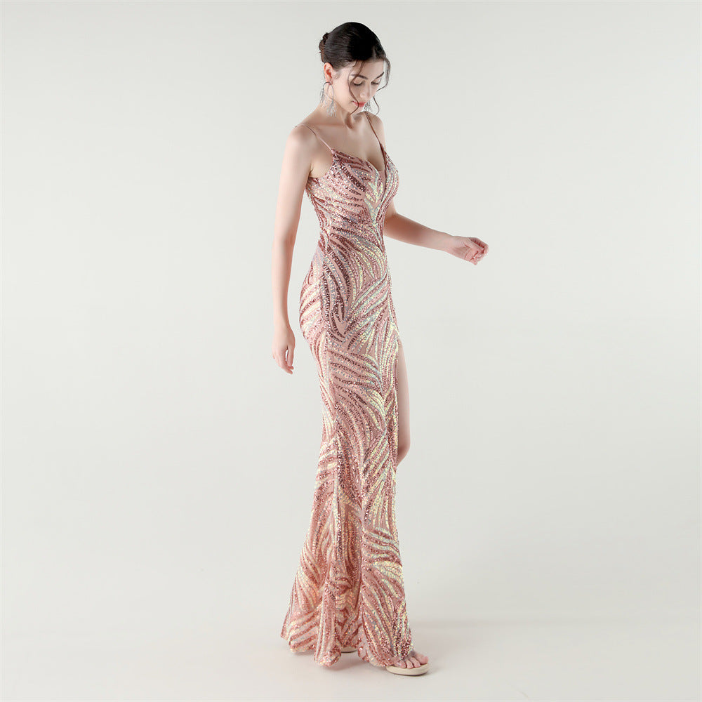 2025 Backless Sequin Mermaid Gown for Red Carpet & Galas