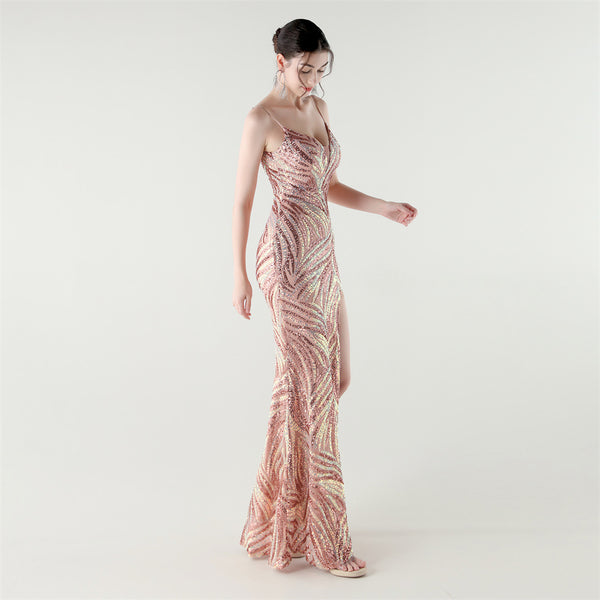 2025 Backless Sequin Mermaid Gown for Red Carpet & Galas