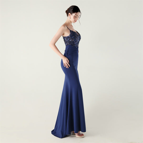 Off-the-Shoulder Satin Gown with Corset, Pleating & Beaded Appliqu¨¦