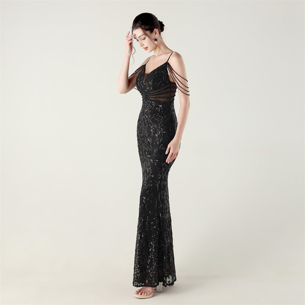 2025 Heavy Beadwork Mermaid Gown with Structured Midsection